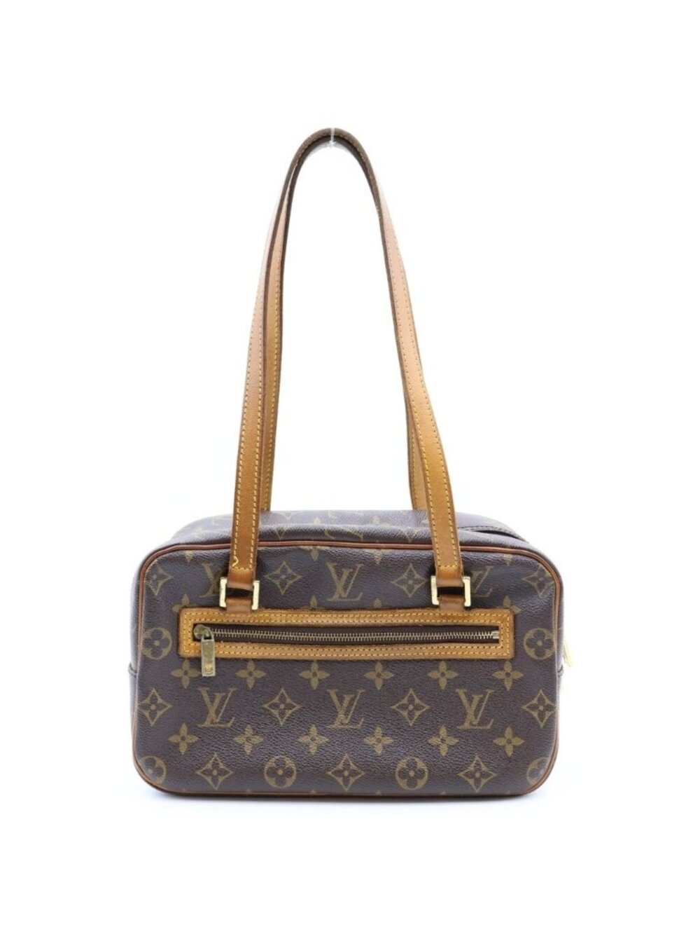 Louis Vuitton Monogram Cite MM Shoulder Bag Brown Leather